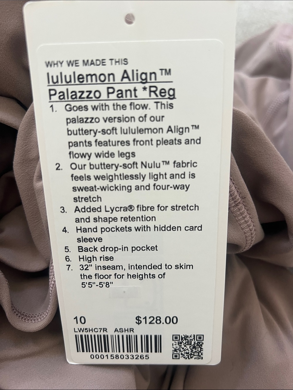 lululemon athletica Wide-Leg High-Waist Pants in Mauve - Picture 3 of 3
